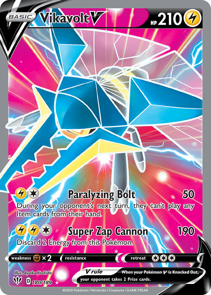 Vikavolt V (Full Art) - 180/189 (SWSH03) Ultra Rare - Near Mint Holofoil