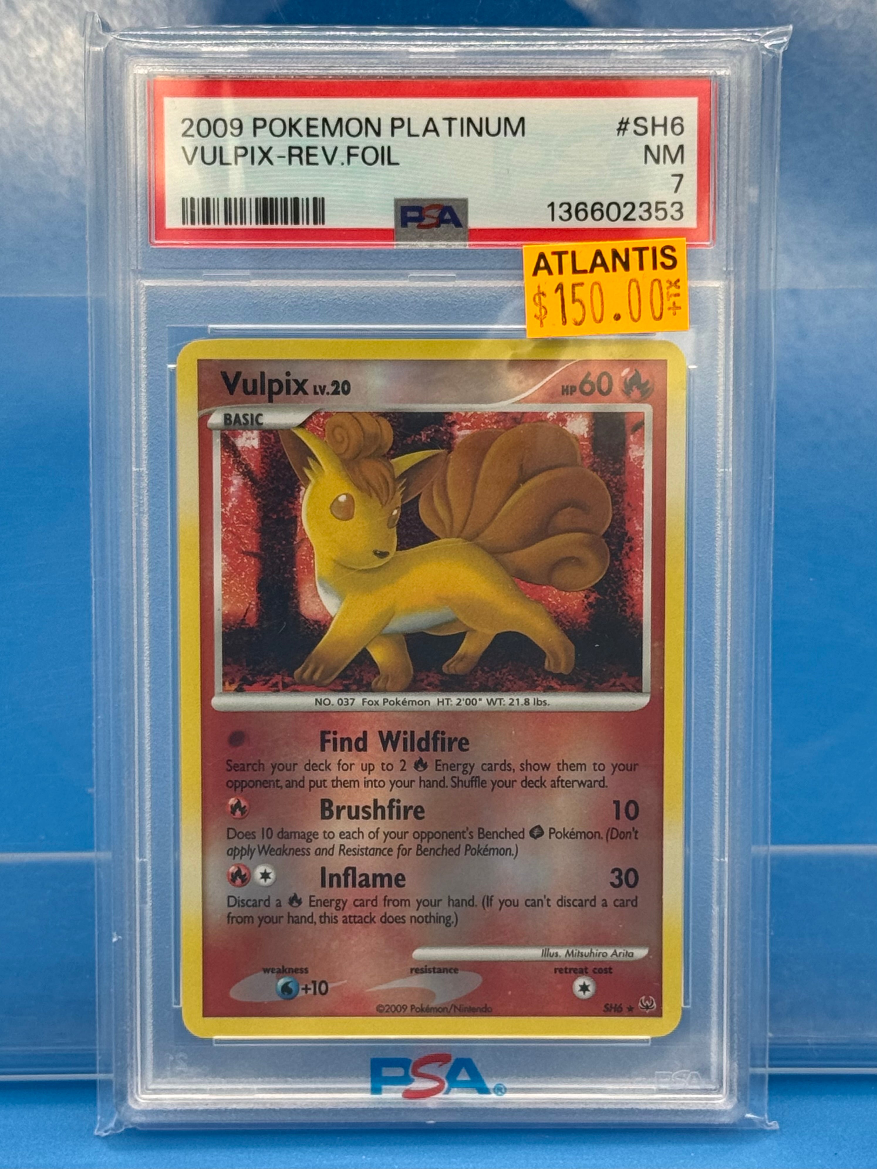 Vulpix (Shiny) - SH6 (PL) Shiny Holo Rare - Near Mint Reverse Holofoil (Graded - PSA 7)
