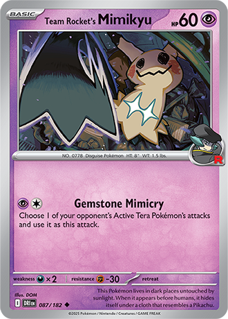 Team Rocket's Mimikyu - 087/182 (DRI) Uncommon