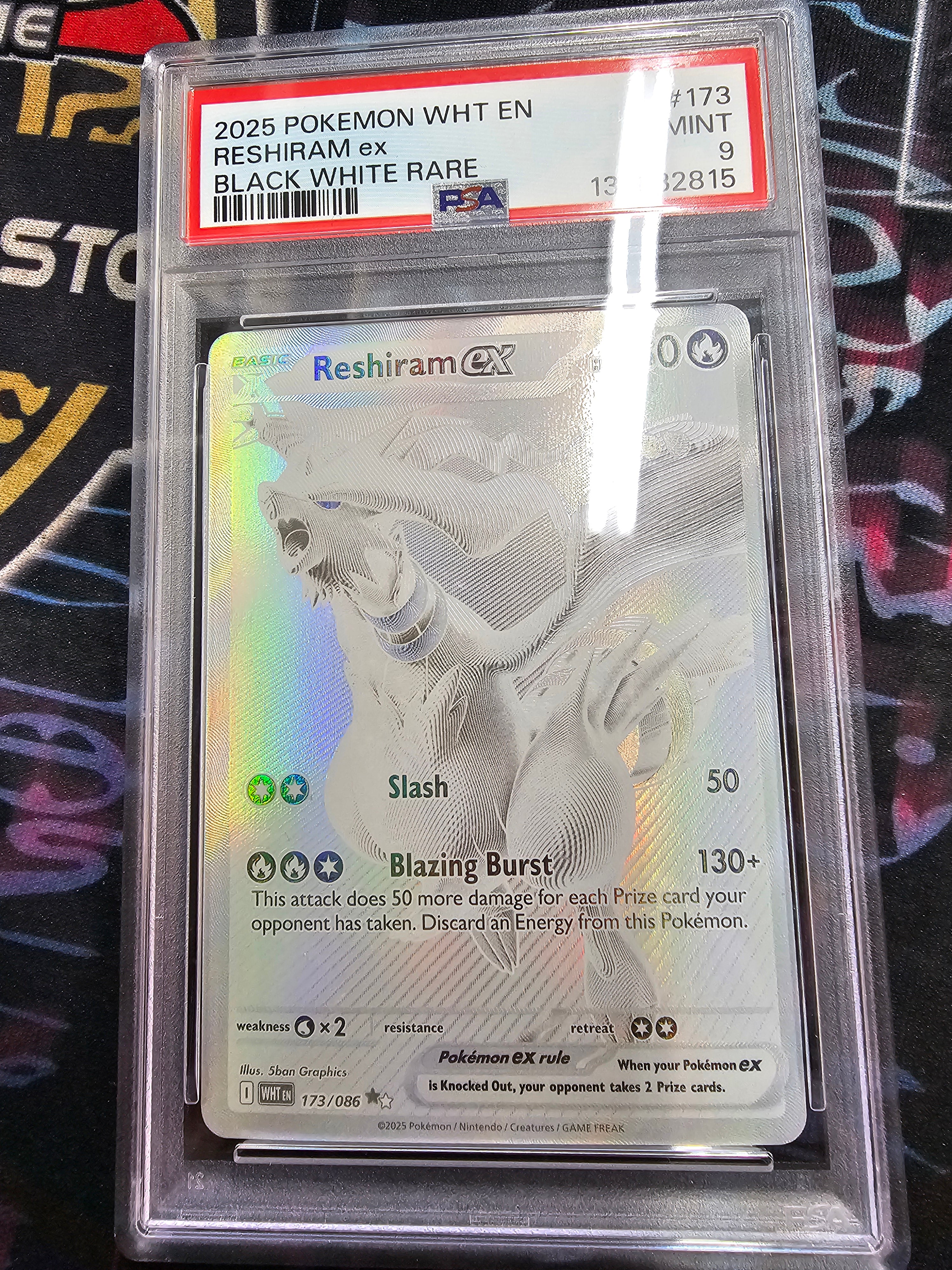 Reshiram ex - 173/086 (WHT) Black White Rare - Near Mint Holofoil (Graded - PSA 9)