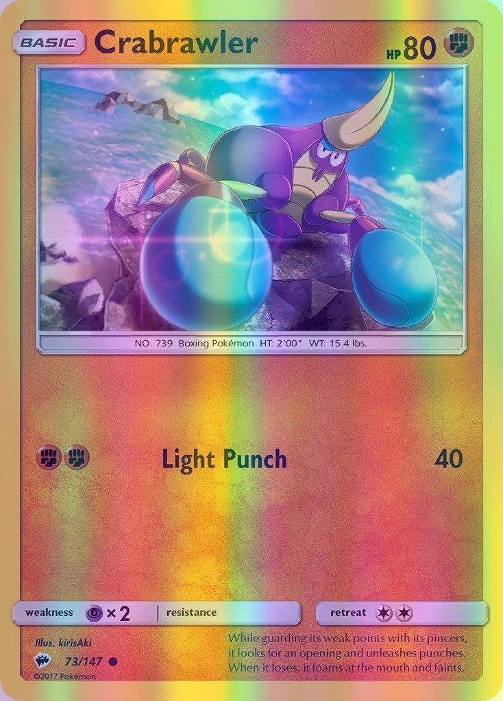 Crabrawler - 073/147 (SM:BUS) Common - Near Mint Reverse Holofoil