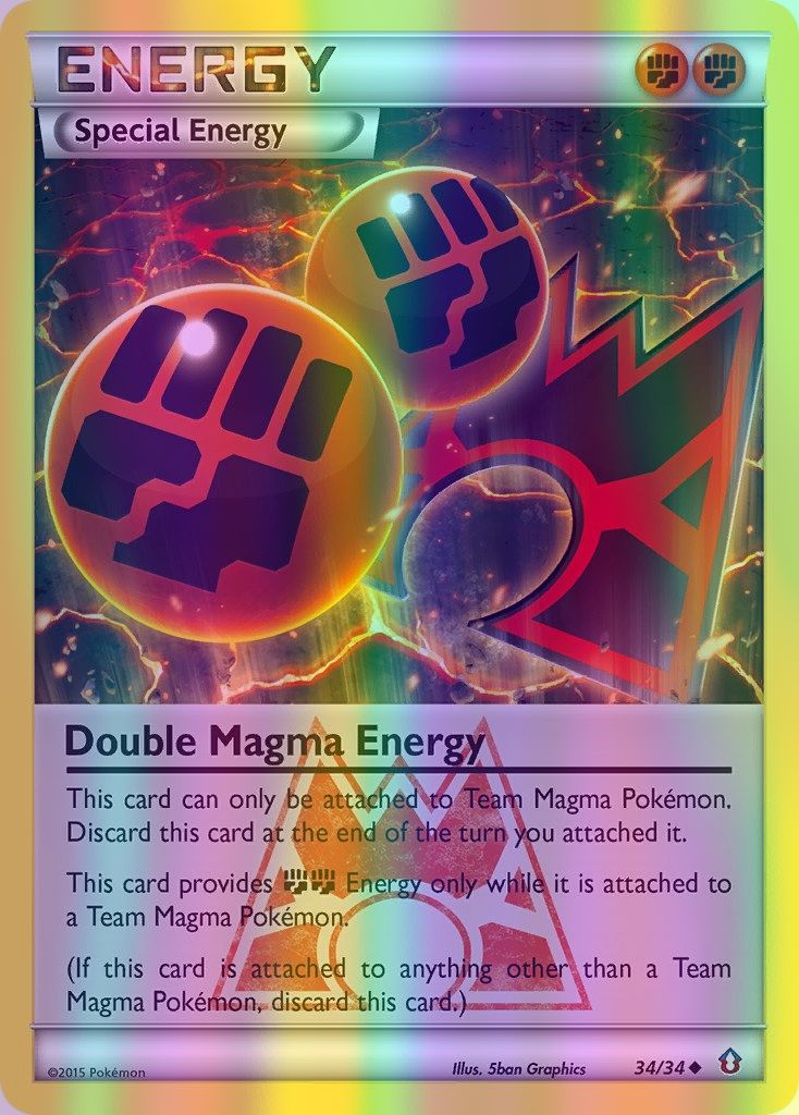 Double Magma Energy - 034/034 (DCR) Uncommon - Near Mint Reverse Holofoil