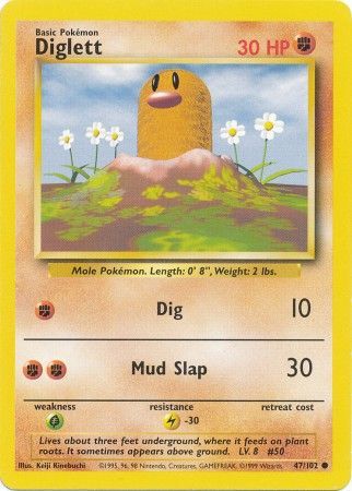 Diglett - 047/102 (BS) Common - Near Mint