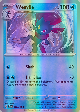 Weavile - 014/064 (SFA) Uncommon - Near Mint Reverse Holofoil