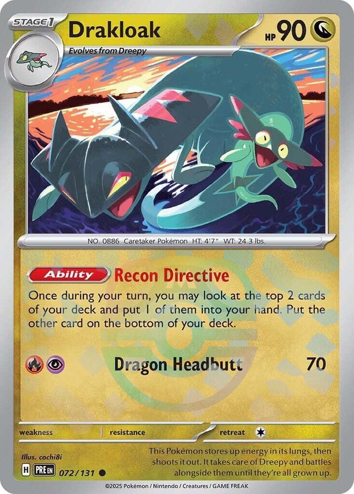 Drakloak (Master Ball Pattern) - 072/131 (PRE) Common - Near Mint Holofoil