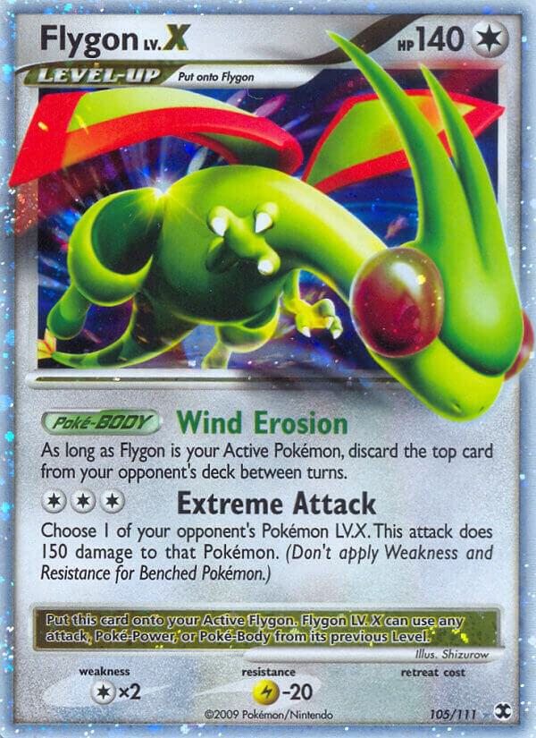 Flygon Lv.X - 105/111 (RR) Ultra Rare - Moderate Play Holofoil