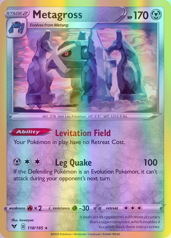 Metagross - 118/185 (SWSH04) Rare - Near Mint Reverse Holofoil