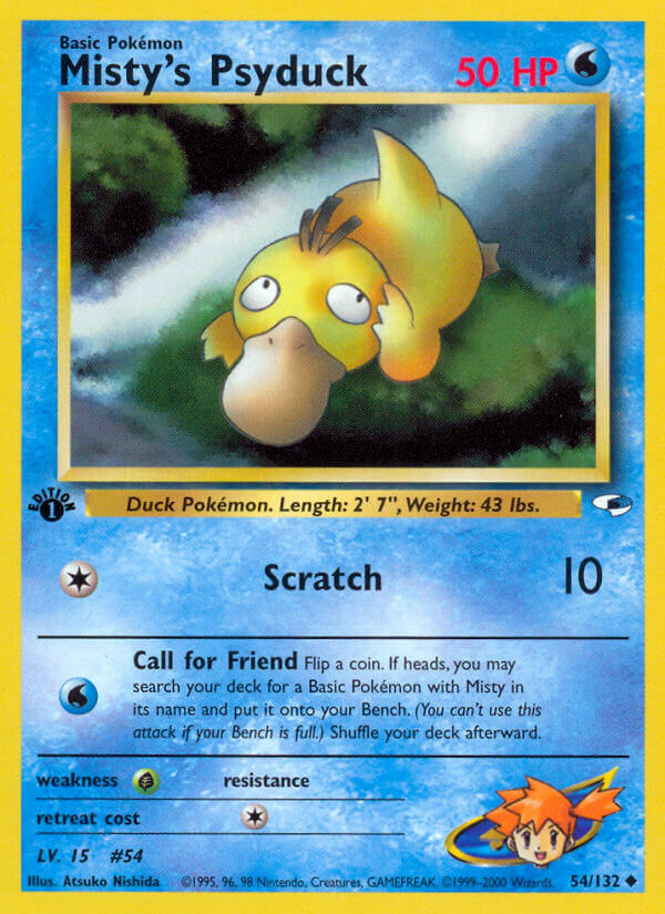 Misty's Psyduck - 54/132 (G1) Uncommon - Light Play 1st Edition