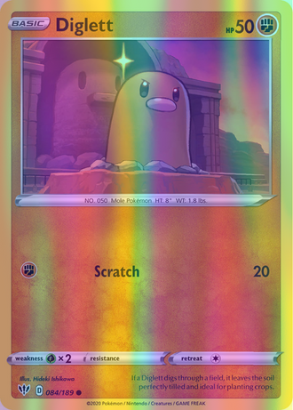 Diglett - 084/189 (SWSH03) Common - Near Mint Reverse Holofoil