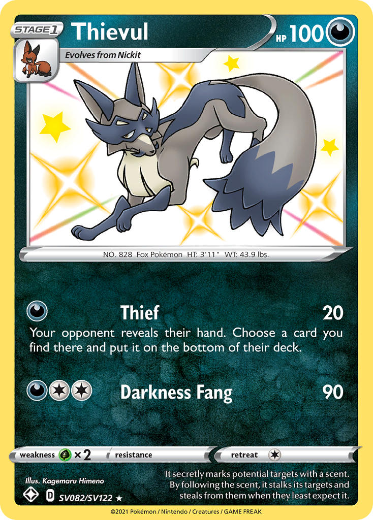 Thievul - SV082/SV122 (SHF:SV) Shiny Holo Rare - Near Mint Holofoil