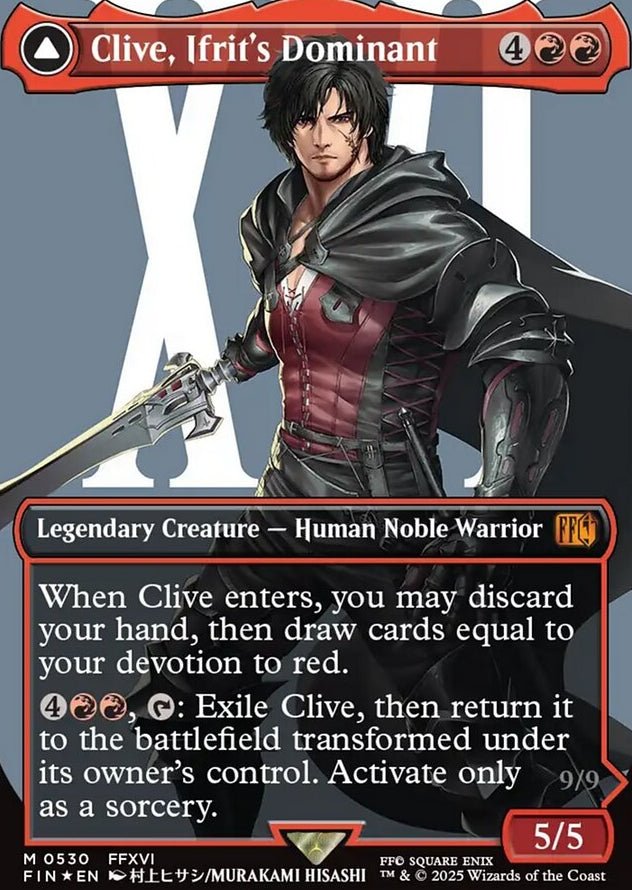 Clive, Ifrit's Dominant // Ifrit, Warden of Inferno [ #0530 Surge Foil Borderless Alternate Art ] (FIN-M)