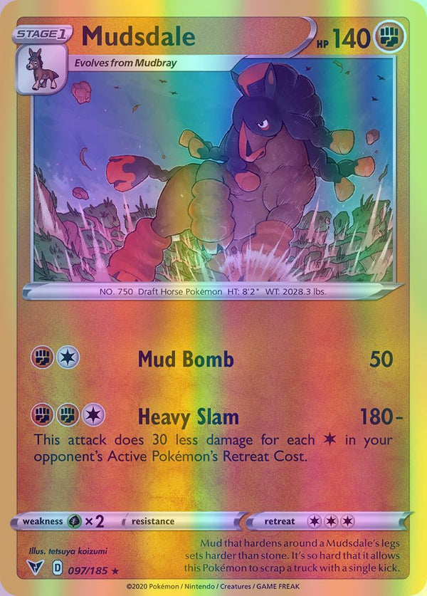 Mudsdale - 097/185 (SWSH04) Rare - Near Mint Reverse Holofoil