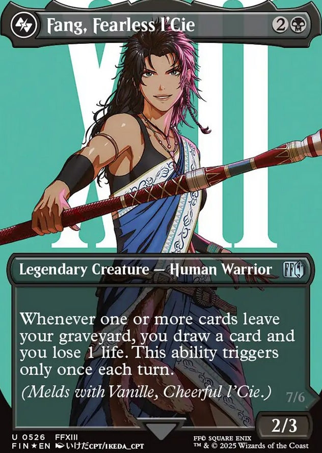 Fang, Fearless l'Cie // Ragnarok, Divine Deliverance [ #0526 Surge Foil Borderless Alternate Art ] (FIN-U)