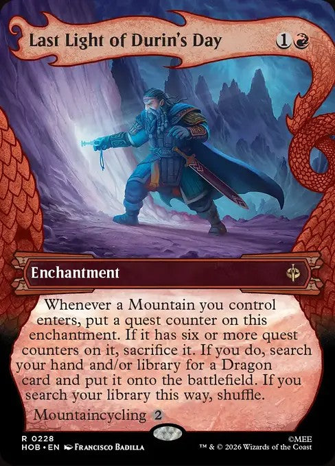Last Light of Durin's Day [ #0228 Showcase Dragon Hoard Frame ] (HOB-R)