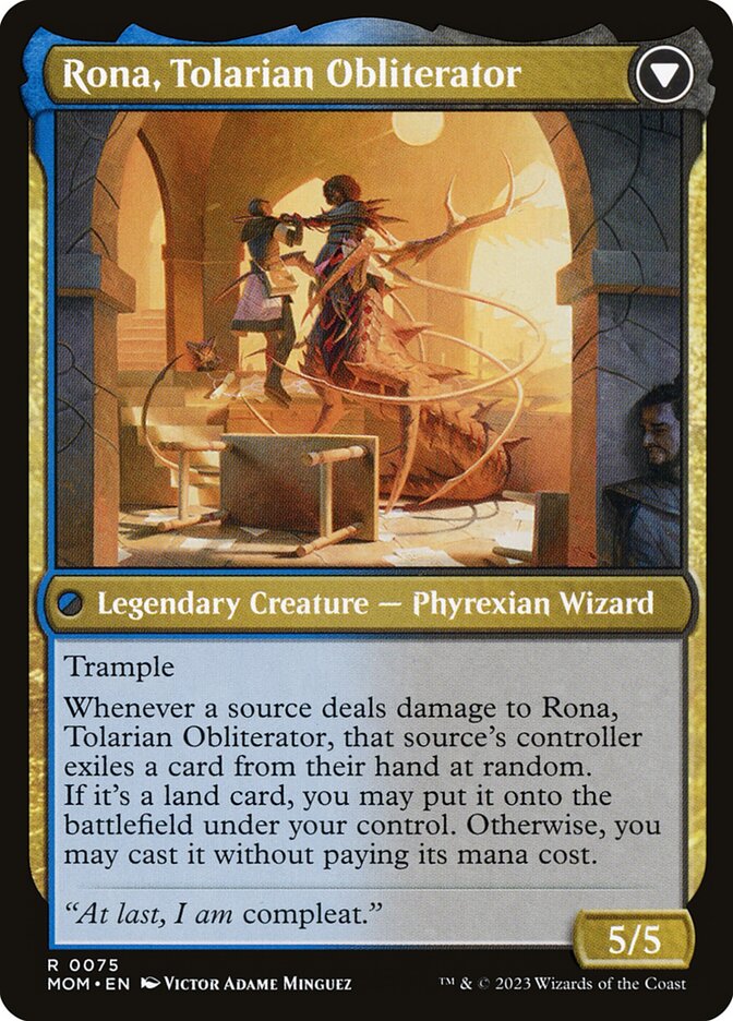 Rona, Herald of Invasion // Rona, Tolarian Obliterator [#0075] (MOM-R) Light Play