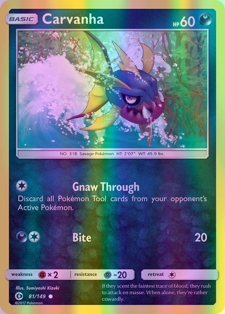 Carvanha - 081/149 (SM01) Common - Near Mint Reverse Holofoil