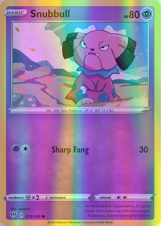 Snubbull - 070/189 (SWSH03) Common - Near Mint Reverse Holofoil