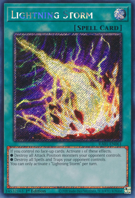 Lightning Storm (RA01-EN061) Platinum Secret Rare - Near Mint 1st Edition