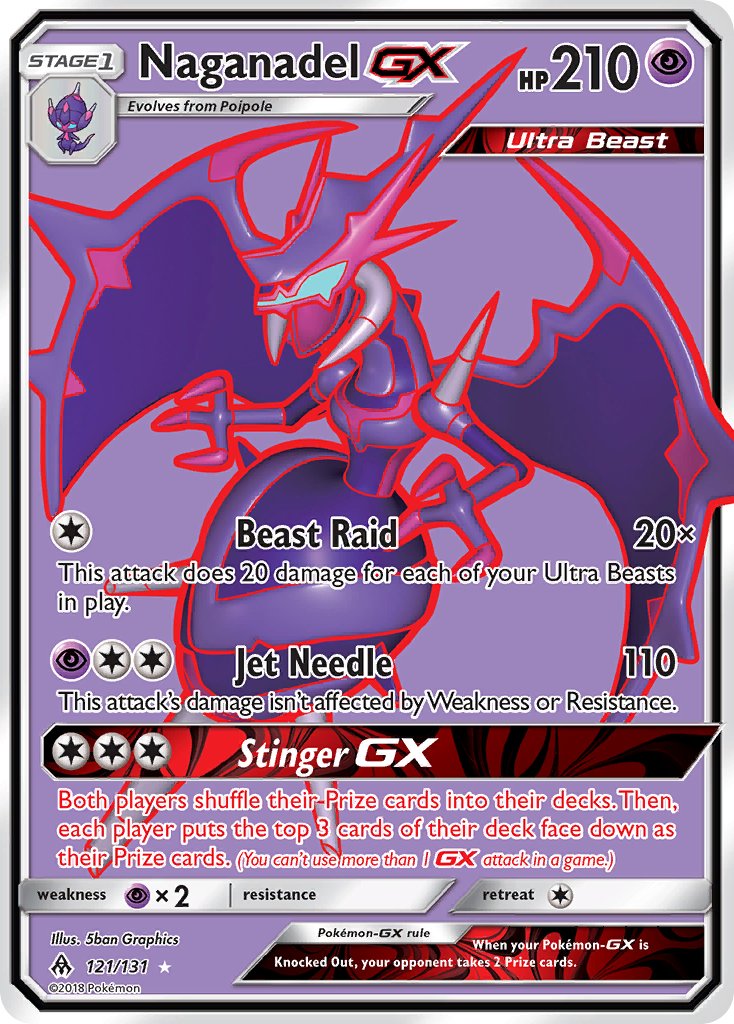 Naganadel GX (Full Art) - 121/131 (FLI) Ultra Rare - Near Mint Holofoil