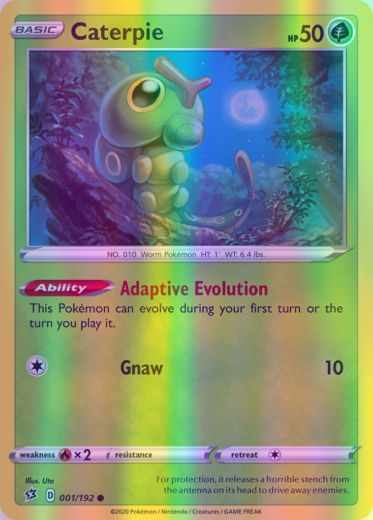 Caterpie - 001/192 (SWSH02) Common - Near Mint Reverse Holofoil