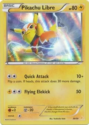 Pikachu Libre - 30/30 (TK9P) Common - Moderate Play Holofoil
