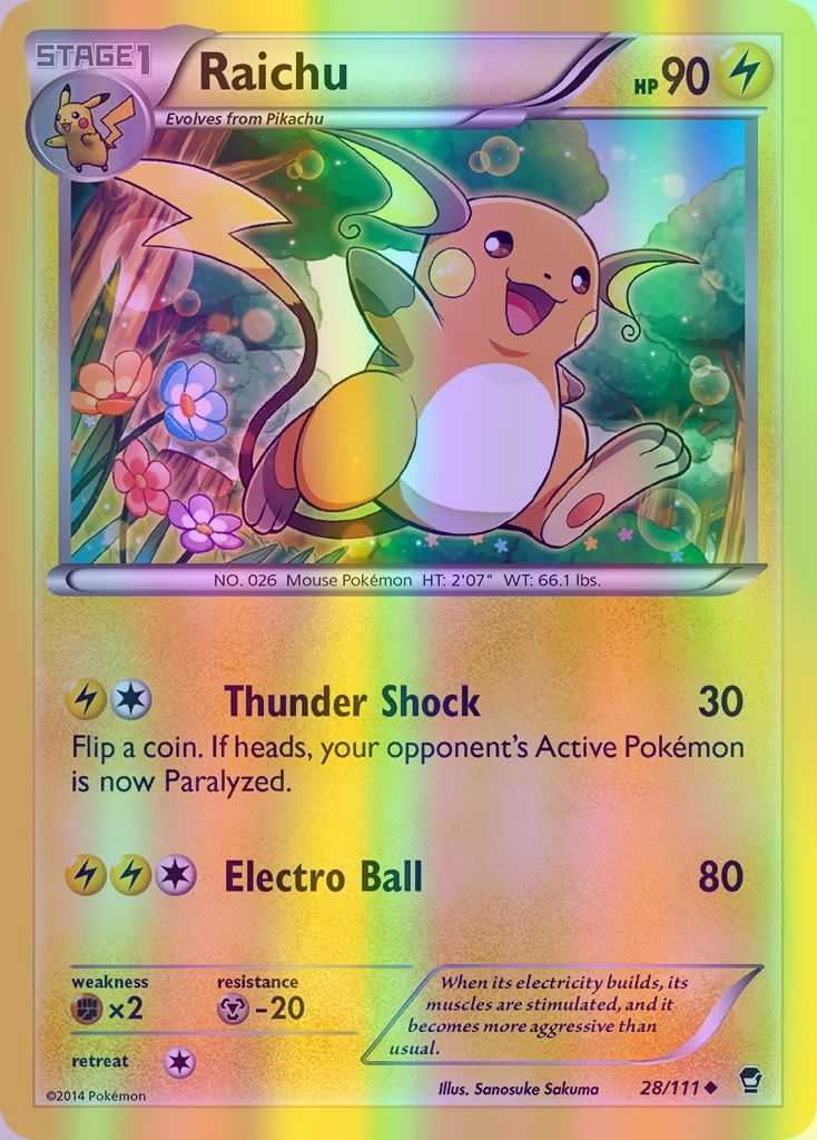 Raichu - 028/111 (FFI) Uncommon - Near Mint Reverse Holofoil