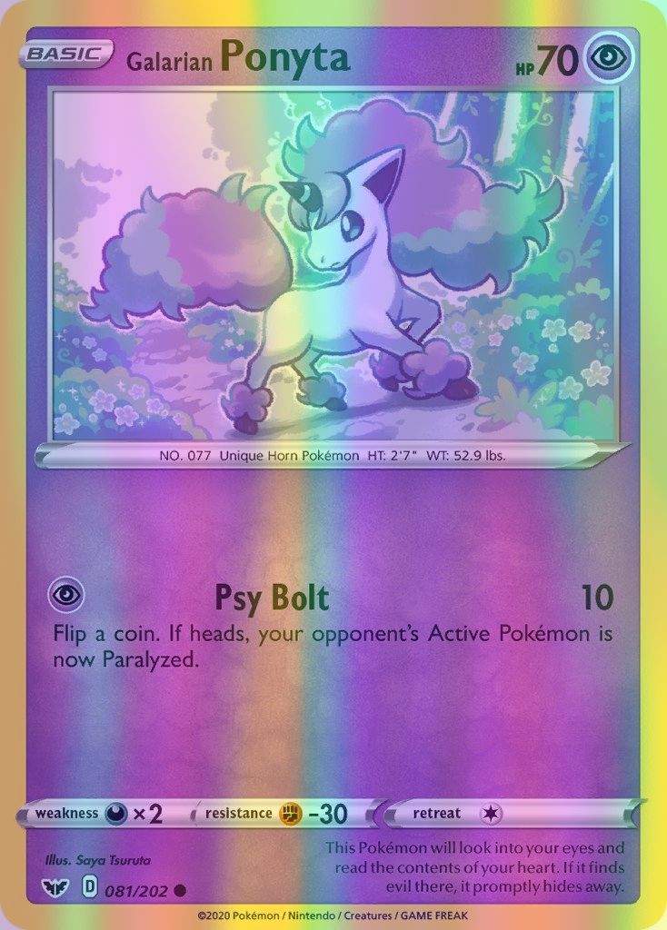 Galarian Ponyta - 081/202 (SWSH01) Common - Near Mint Reverse Holofoil