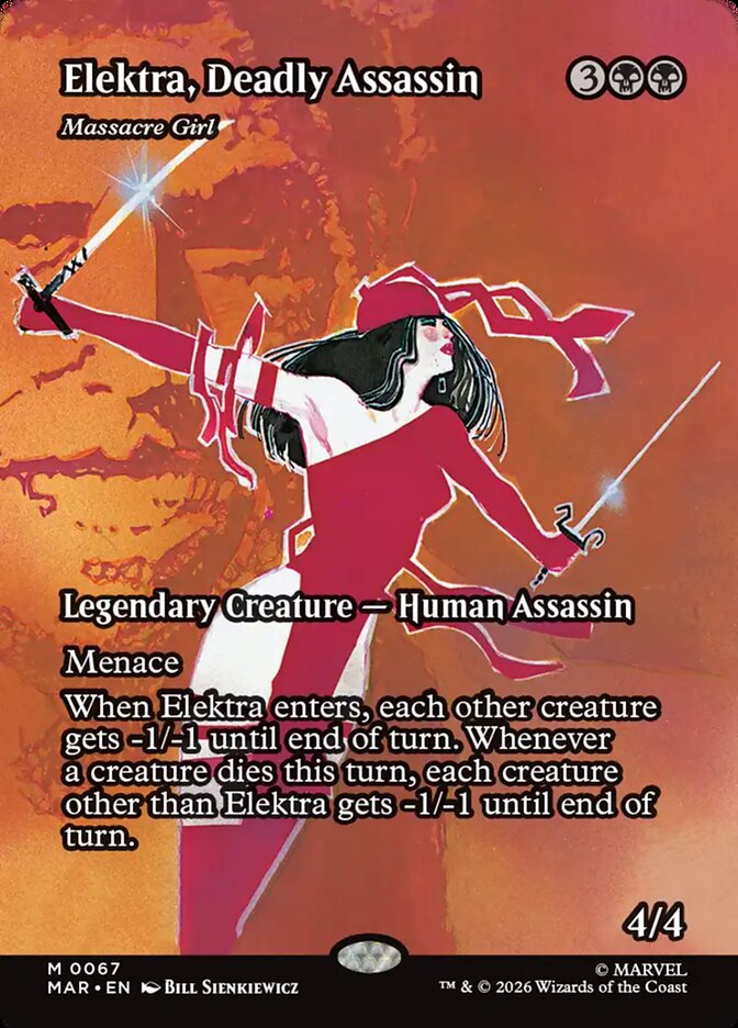 Elektra, Deadly Assassin - Massacre Girl [ #0067 Borderless ] (MAR-M)