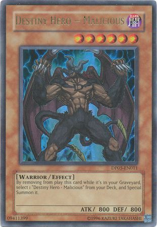 Destiny Hero - Malicious (DP05-EN011) Ultra Rare - Light Play Unlimited