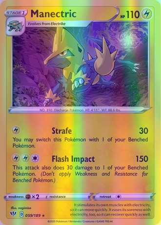 Manectric - 059/189 (SWSH03) Rare - Near Mint Reverse Holofoil