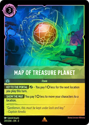 Map of Treasure Planet (Into the Inklands 201/204) Rare - Near Mint Cold Foil