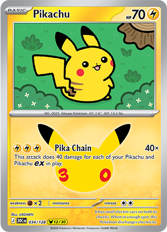 Pikachu - 034/128 (30C) Pikachu Rare