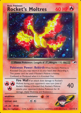 Rocket's Moltres (12/132) Light Play
