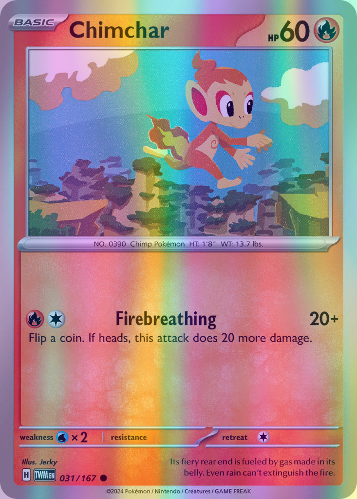 Chimchar - 031/167 (TWM) Common - Near Mint Reverse Holofoil