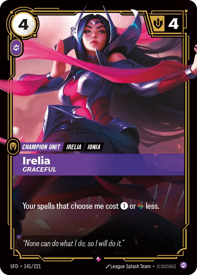 Irelia - Graceful - 141/221 (SFD) Rare