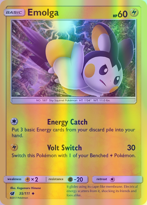 Emolga - 035/111 (CIN) Uncommon - Near Mint Reverse Holofoil