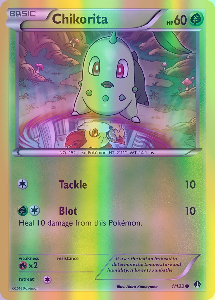 Chikorita - 001/122 (BKP) Common - Near Mint Reverse Holofoil