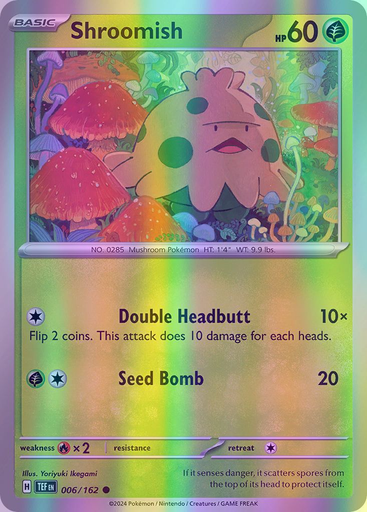 Shroomish - 006/162 (TEF) Common - Near Mint Reverse Holofoil