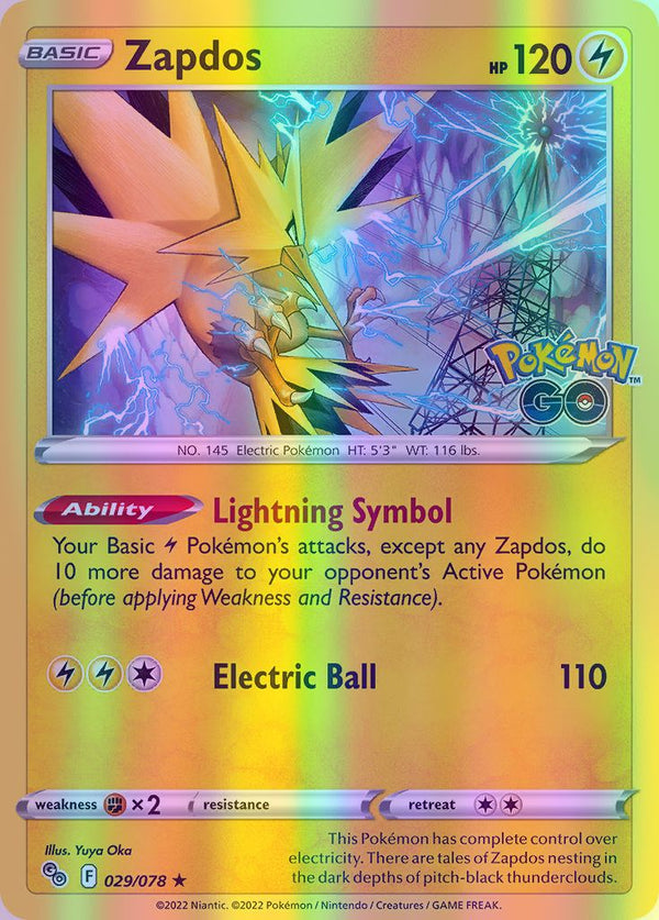 Zapdos - 029/078 (PGO) Holo Rare - Near Mint Reverse Holofoil