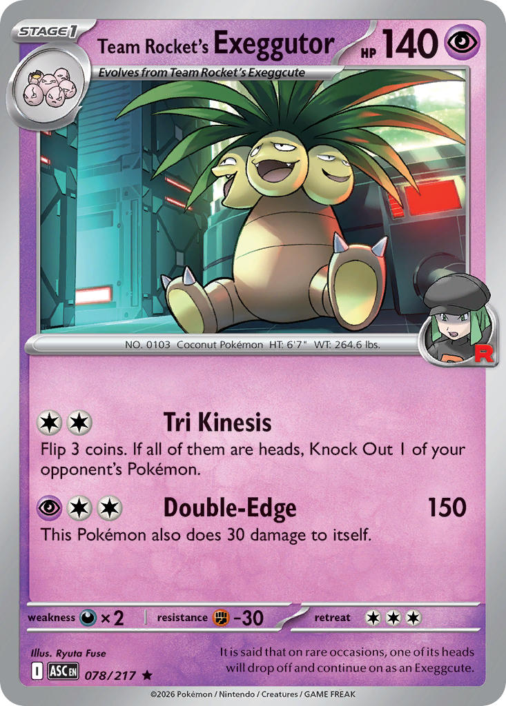 Team Rocket's  exeggutor - 078/217 (ASC) Rare