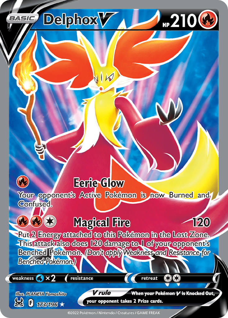 Delphox V (Full Art) - 173/196 (SWSH11) Ultra Rare - Near Mint Holofoil