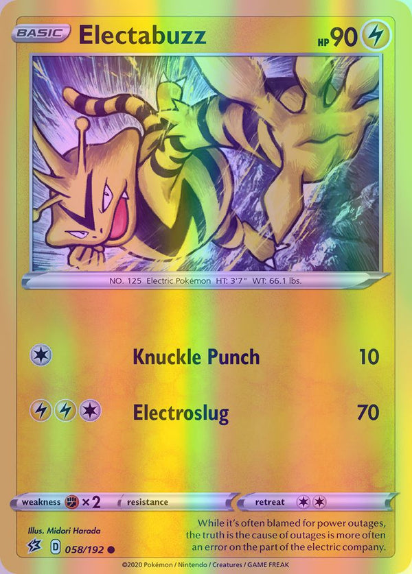 Electabuzz - 058/192 (SWSH02) Common - Near Mint Reverse Holofoil