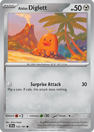 Alolan Diglett - 122/191 (SSP) Common - Near Mint