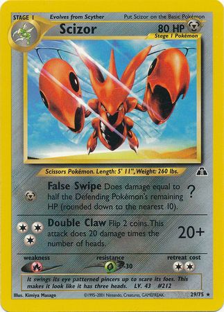 Scizor - 029/75 (N2) Rare - Unlimited Heavy Play