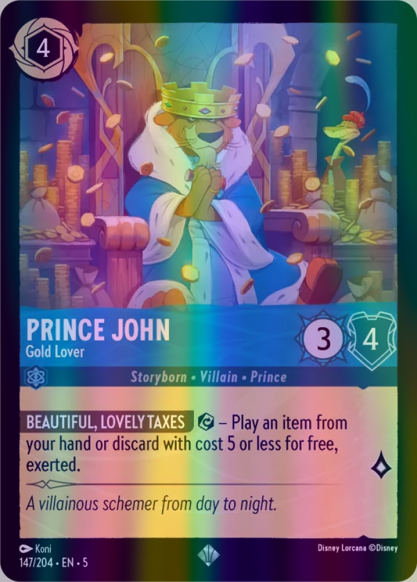 Prince John - Gold Lover (Shimmering Skies 147/204) Super Rare - Near Mint Cold Foil