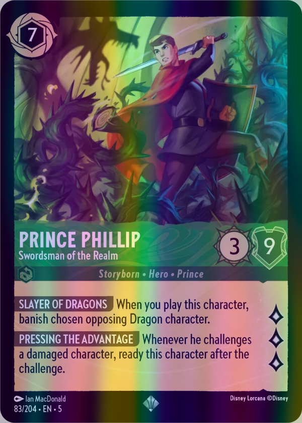 Prince Phillip - Swordsman of the Realm (Shimmering Skies 083/204) Super Rare - Near Mint Cold Foil