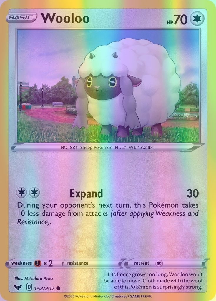 Wooloo - 152/202 (SWSH01) Common - Near Mint Reverse Holofoil