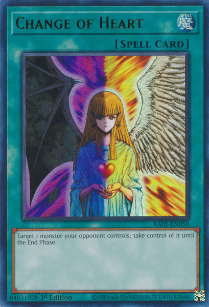 Change of Heart (RA01-EN050) Prismatic Ultimate Rare - Near Mint 1st Edition