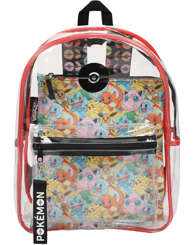 Bioworld Pokemon Clear Backpack with Utility Pocket