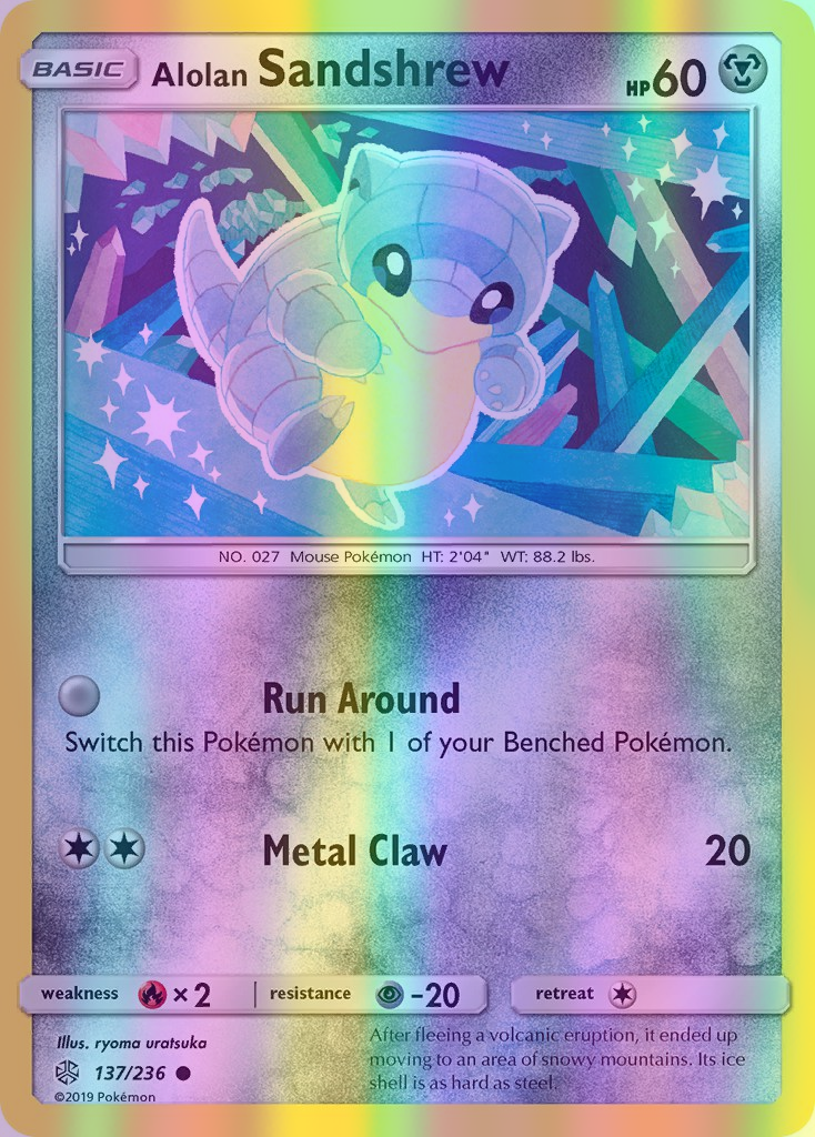 Alolan Sandshrew - 137/236 (CEC) Common - Near Mint Reverse Holofoil